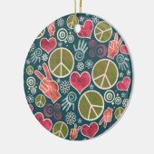 Ontwerp van vredessymbool Hipster Pacifism-teken Keramisch Ornament (Links)