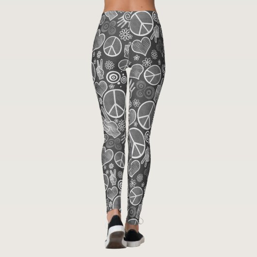 Ontwerp van vredessymbool Hipster Pacifism-teken Leggings (Achterkant)