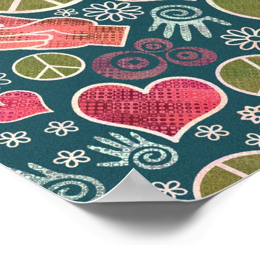 Ontwerp van vredessymbool Hipster Pacifism-teken Poster (Hoek)