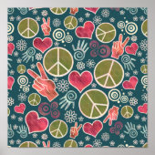 Ontwerp van vredessymbool Hipster Pacifism-teken Poster (Voorkant)