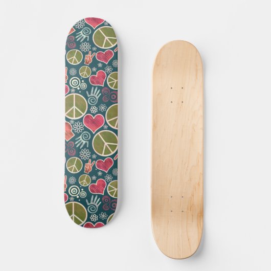 Ontwerp van vredessymbool Hipster Pacifism-teken Skateboard (Voorkant)