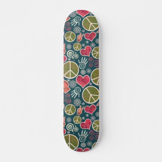 Ontwerp van vredessymbool Hipster Pacifism-teken Skateboard (Voorkant)