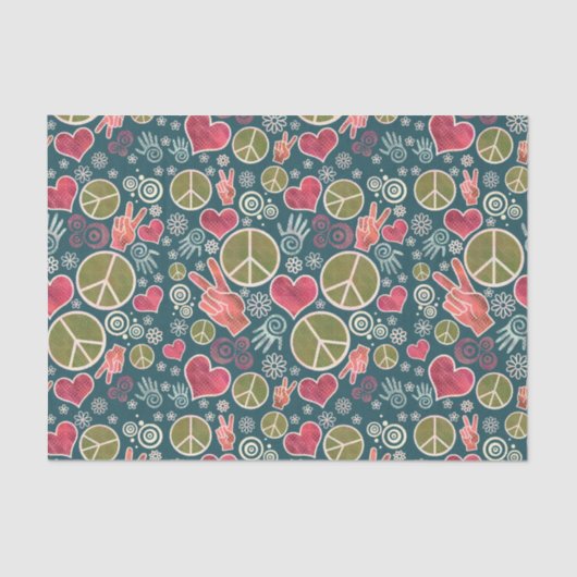 Ontwerp van vredessymbool Hipster Pacifism-teken Tissuepapier (Voorkant)