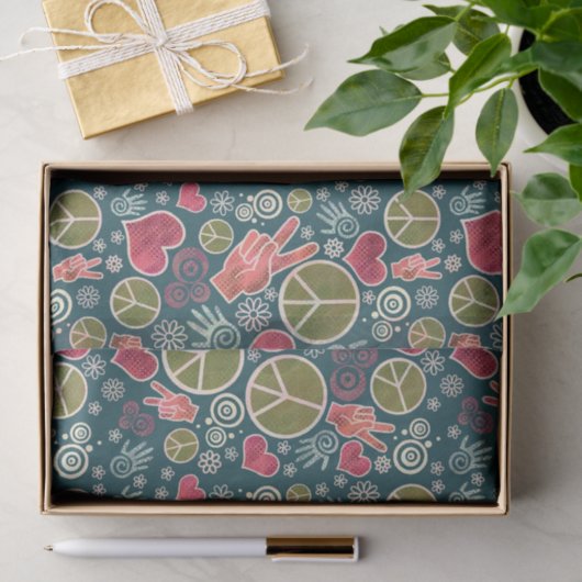 Ontwerp van vredessymbool Hipster Pacifism-teken Tissuepapier (Geschenk)