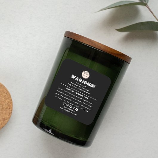 Ontwerp van waarschuwingslabel voor kaarsproducten vierkante sticker