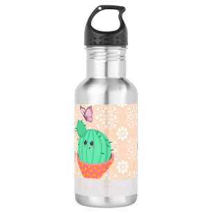 Ontwerp van waterfles met leuke cactussen