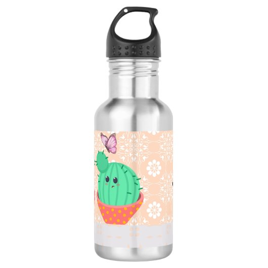 Ontwerp van waterfles met leuke cactussen (Voorkant)