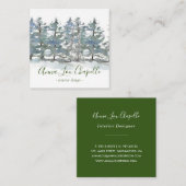 Ontwerp van waterverf bosbomen vierkante visitekaartje (Voorkant / Achterkant)