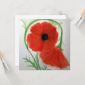 Ontwerp van Waterverf "Hugs for You" Kaart (Voorkant / Achterkant in situ)