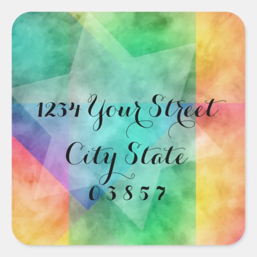 Ontwerp van Waterverf van het blok Kleurblok Retou Vierkante Sticker (Voorkant)