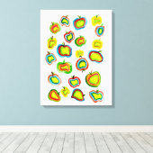 Ontwerp van waterverf van paddestoelen canvas afdruk (Insitu (Houten vloer))