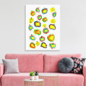 Ontwerp van waterverf van paddestoelen canvas afdruk (Insitu (Woonkamer))