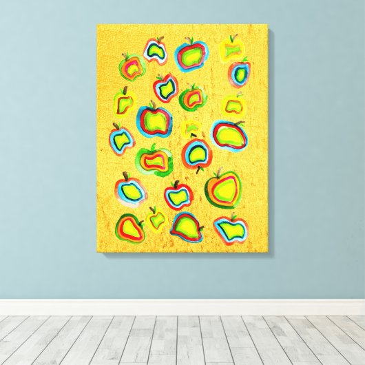 Ontwerp van waterverf van paddestoelen canvas afdruk (Insitu (Houten vloer))