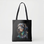 Ontwerp van Waterverf voor bekabelde dachshund Pup Tote Bag (Voorkant)