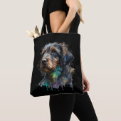 Ontwerp van Waterverf voor bekabelde dachshund Pup Tote Bag (Dichtbij)
