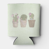 Ontwerp van Waterverf voor glimlachende cactus Blikjeskoeler (Voorkant)