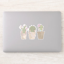 Ontwerp van Waterverf voor glimlachende cactus Sticker