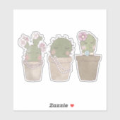 Ontwerp van Waterverf voor glimlachende cactus Sticker (Vel)