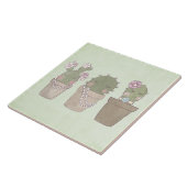 Ontwerp van Waterverf voor glimlachende cactus Tegeltje (Zijkant)