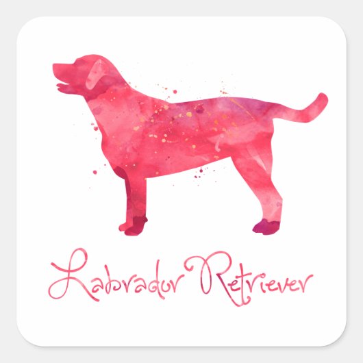 Ontwerp van Waterverf voor labrador Retriever Vierkante Sticker (Voorkant)