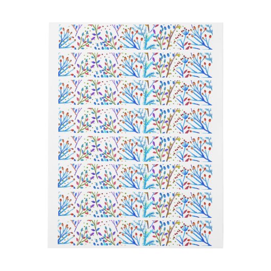 Ontwerp van waterverf winterbladpatroon omwikkelbaar adreslabel (Vel)