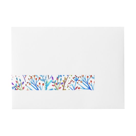 Ontwerp van waterverf winterbladpatroon omwikkelbaar adreslabel (Voorkant)