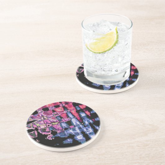 Ontwerp van waterverven zandsteen onderzetter (Zijkant)