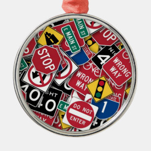 Ontwerp van wegverkeerborden metalen ornament