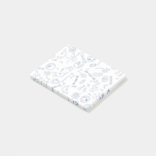 Ontwerp van wetenschappelijke biologie-diagrammen post-it® notes (Schuin)