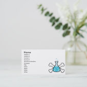 ontwerp van wetenschapsbekerglas en dwarsbeenderen visitekaartje (Staand voorkant)