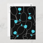 Ontwerp van wijnglas met Retrostijl Briefkaart (Voorkant / Achterkant)