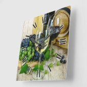 Ontwerp van wijnglas 🍷 Romeinse nummers Vierkante Klok (Hoek)