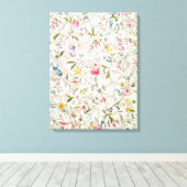 Ontwerp van wilde bloemen voor zijde, c.1790 (m/c) canvas afdruk (Insitu (Houten vloer))