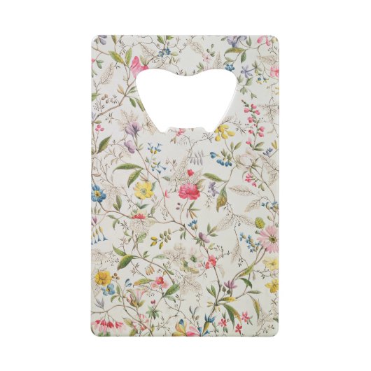 Ontwerp van wilde bloemen voor zijde, c.1790 (m/c) creditkaart flessenopener (Voorkant)