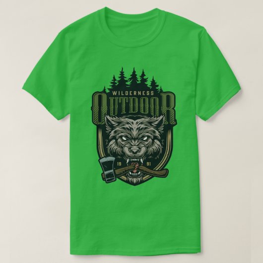 Ontwerp van wilderwolf in de buitenlucht t-shirt (Design voorkant)