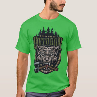 Ontwerp van wilderwolf in de buitenlucht t-shirt