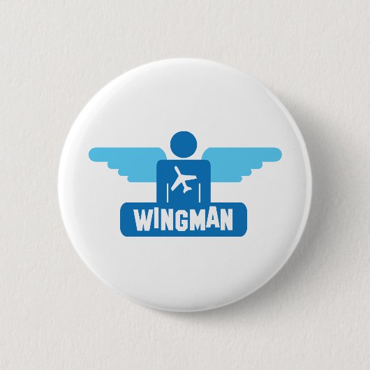 ontwerp van wingman-piloot ronde button 5,7 cm (Voorkant)