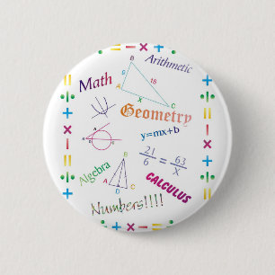 Ontwerp van wiskunde ronde button 5,7 cm