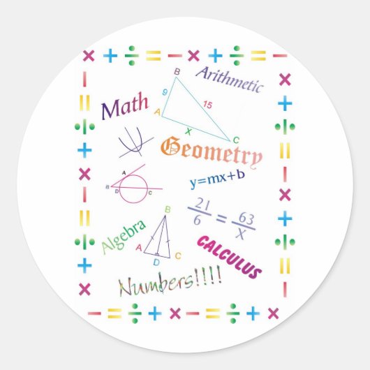 Ontwerp van wiskunde ronde sticker (Voorkant)