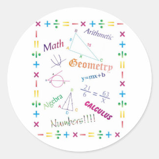 Ontwerp van wiskunde ronde sticker