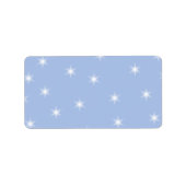 Ontwerp van witte en blauwe sterren. etiket (Voorkant)