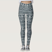 Ontwerp van witte en grijze tribale doping leggings (Voorkant)