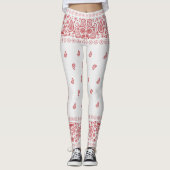 Ontwerp van witte en rode paisley leggings (Voorkant)