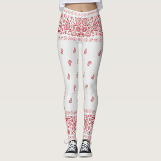 Ontwerp van witte en rode paisley  leggings