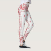 Ontwerp van witte en rode paisley  leggings (Rechts)