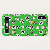 Ontwerp van witte Footballs Shirten. Case-Mate iPhone Case (Achterkant (horizontaal))