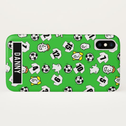 Ontwerp van witte Footballs Shirten. Case-Mate iPhone Case (Achterkant (horizontaal))