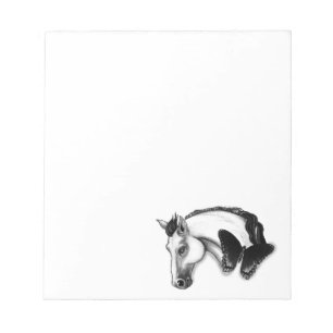 Ontwerp van witte paarden en vlinders notitieblok