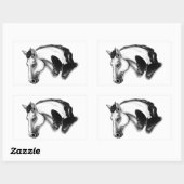 Ontwerp van witte paarden en vlinders rechthoekige sticker (Vel)