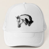 Ontwerp van witte paarden en vlinders trucker pet (Voorkant)